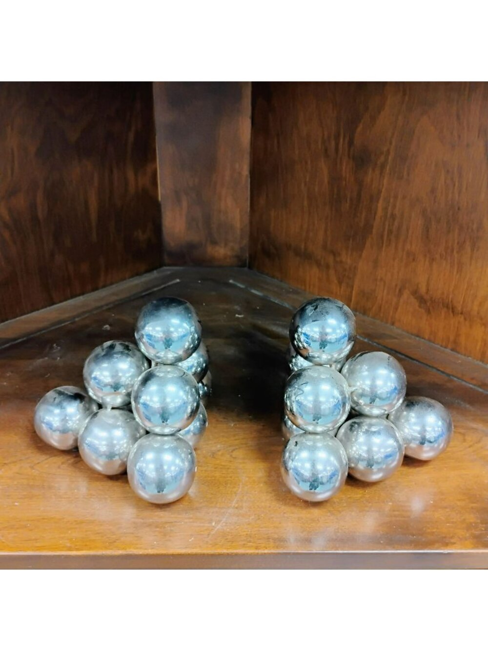 Set Of 2 Stainless Steel Philippi Bubbles Bookends Sculptures Paperweights
